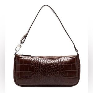BY FAR crocodile-embossed shoulder bag